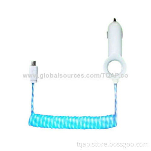 Car Charger EL Light Spring 30-pin USB Cable, 1.5m Length